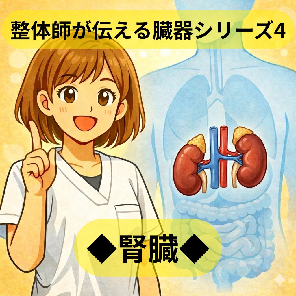整体師が伝える臓器シリーズ Vol.4 腎臓 ─ 腎臓をやさしく解説するイラスト