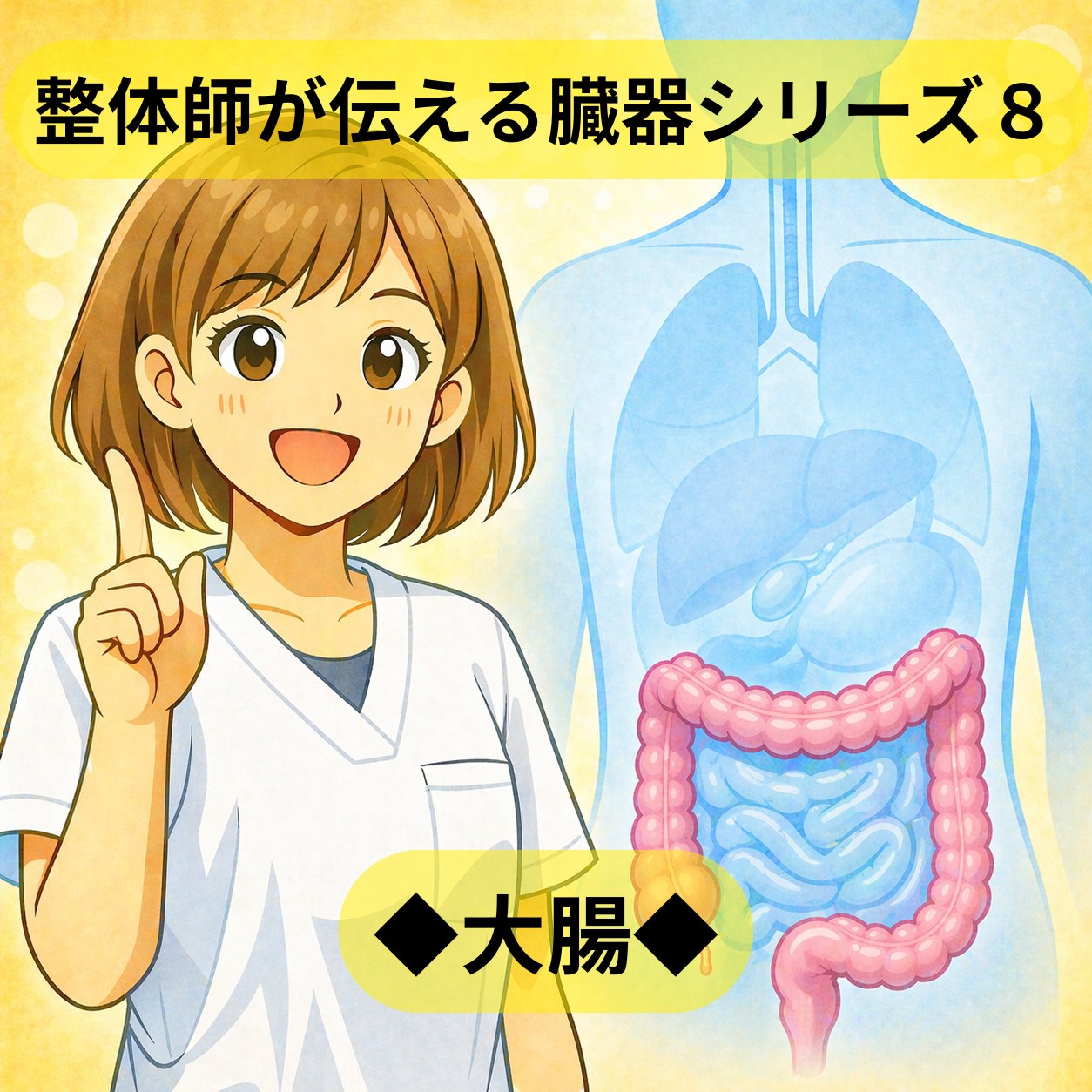 整体師が伝える臓器シリーズ Vol.8 大腸 ─ 大腸をやさしく解説するイラスト
