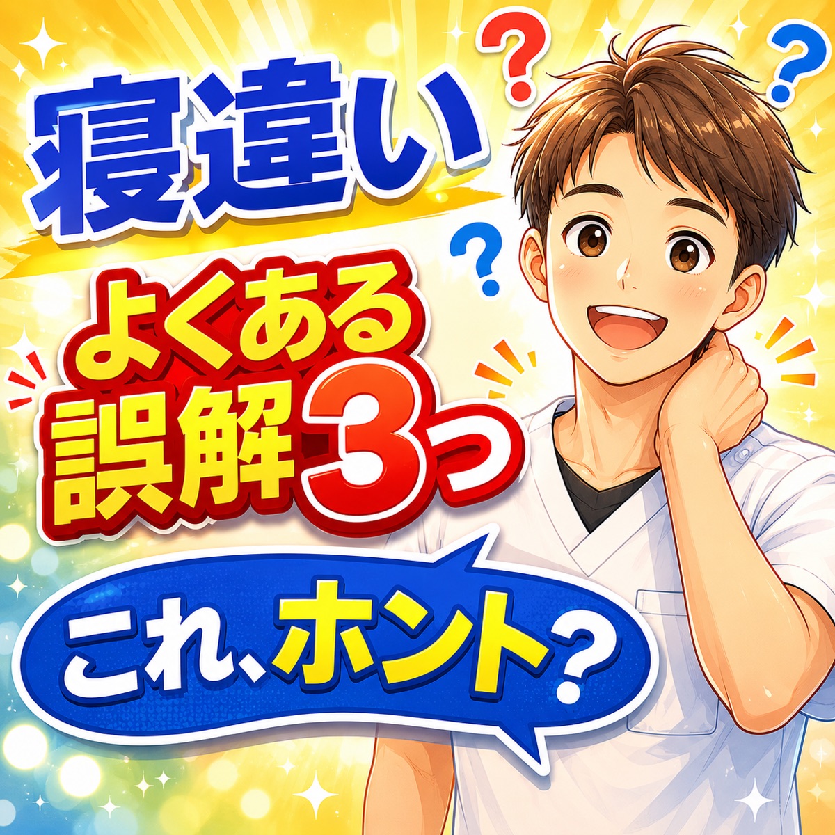 寝違え、よくある3つの誤解 ─ 22年の整体師が伝える